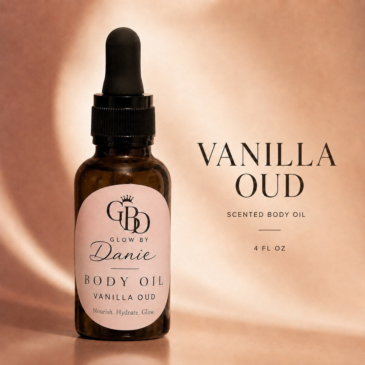 Glow By Danie Vanilla Oud Scented Body Oil – 1 FL OZ