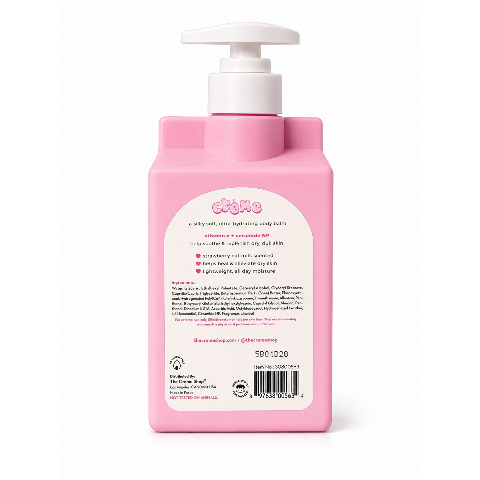 The Crème Shop Strawberry Oat Milk Body Balm Advanced Moisture Remedy 500ml