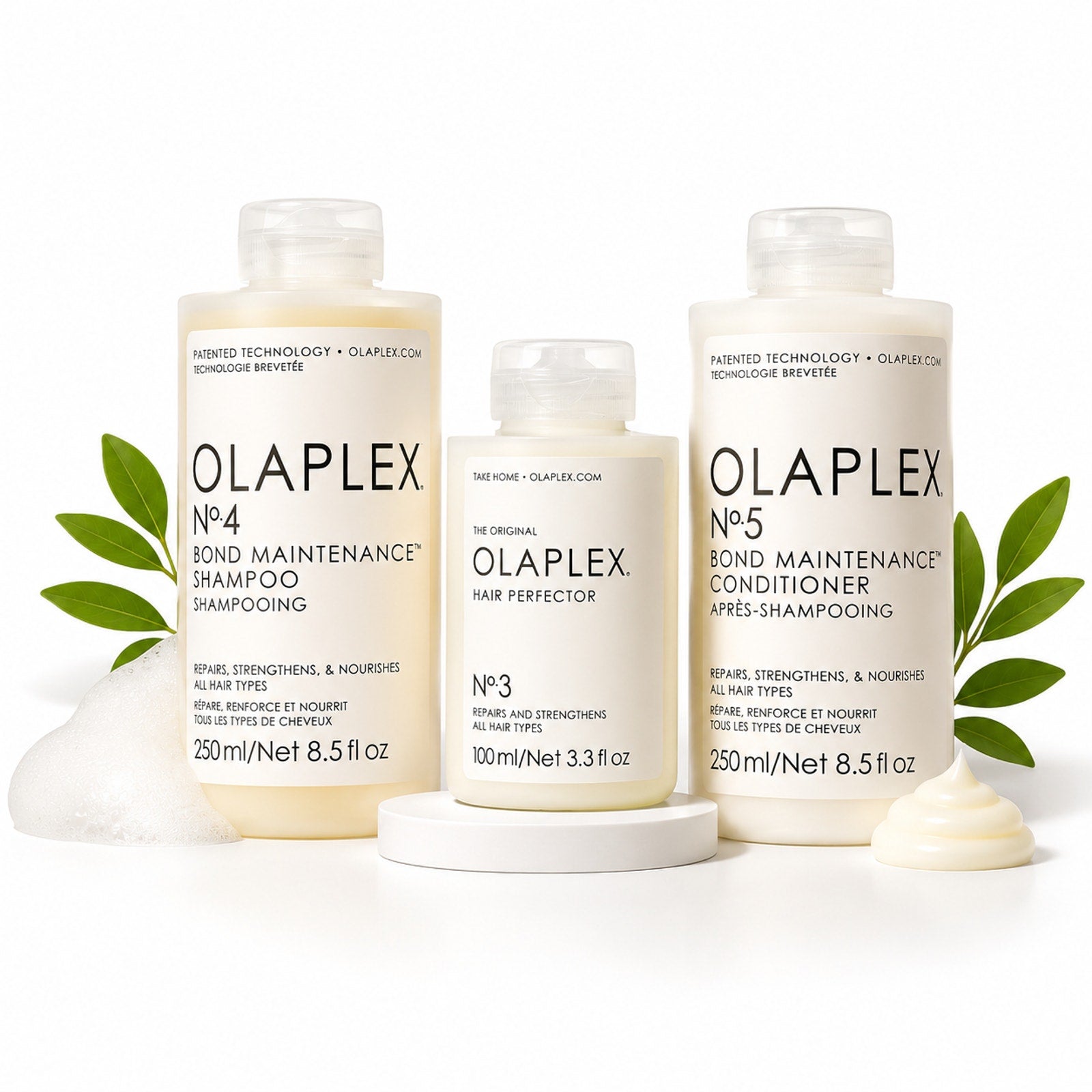 Olaplex No. 3 No. 4 No. 5 Bond Maintenance System Repair Bundle Full Size Set