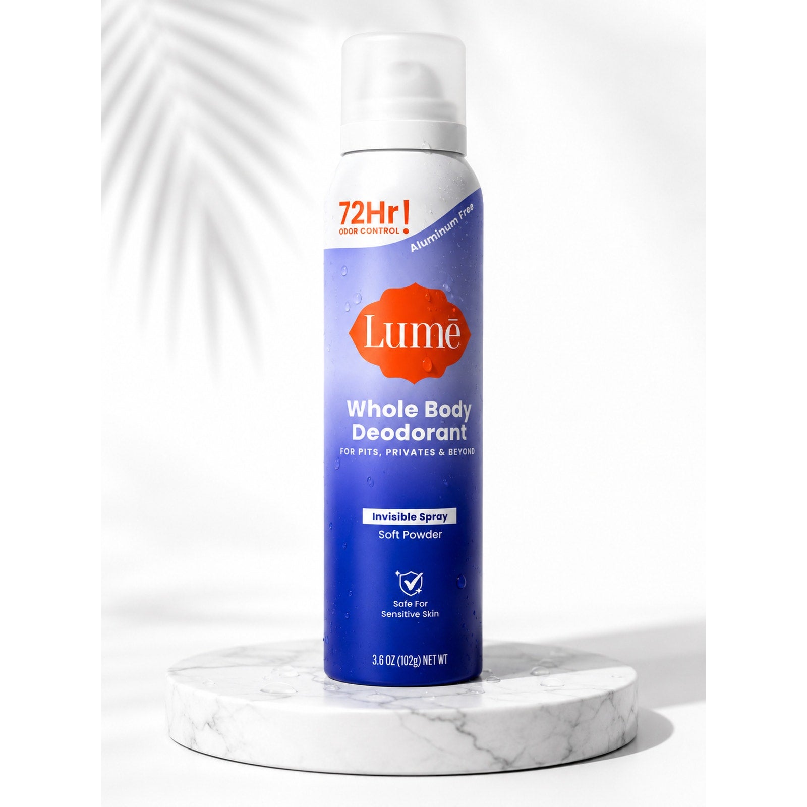 Lume Body Deodorant Spray Soft Powder 3.6 Oz 72Hr Odor Control