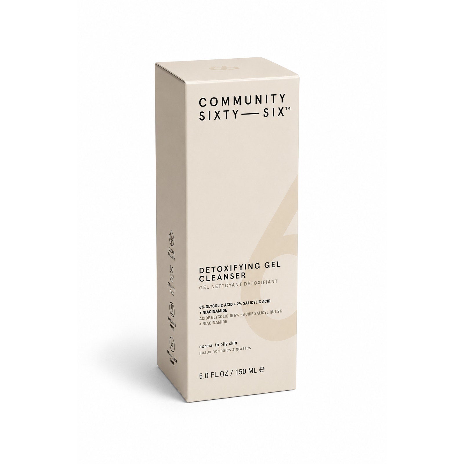 Community Sixty-Six Detoxifying Gel Cleanser 150ml / 5.0 fl oz New
